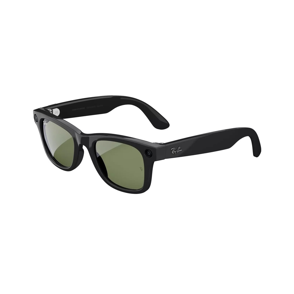Ray-Ban | Meta Wayfarer - Negro Mate / Transparente a Verde / Grande