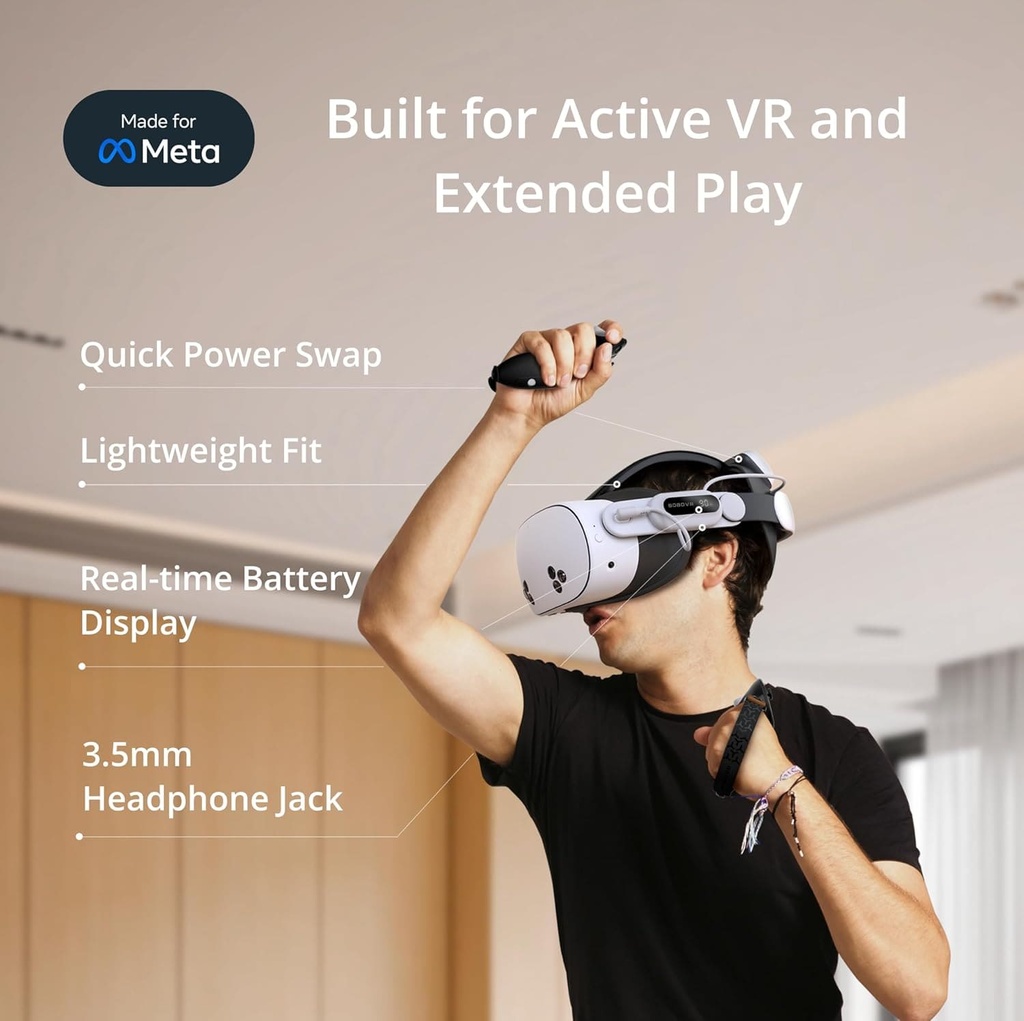 BOBOVR E3 Pro Head Strap + Bateria B100 (Meta Quest 3/3s)