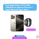 Pack Apple Iphone 16 Pro Max 256GB/8ram Natural Titanium + Apple Watch SE 2gen 44mm