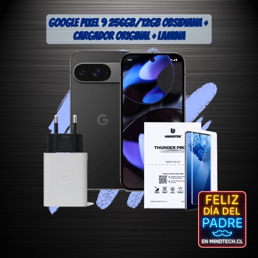 Pack Google Pixel 9 / 256 GB / 12 RAM / Obsidiana + Cargador Original + Lamina HD
