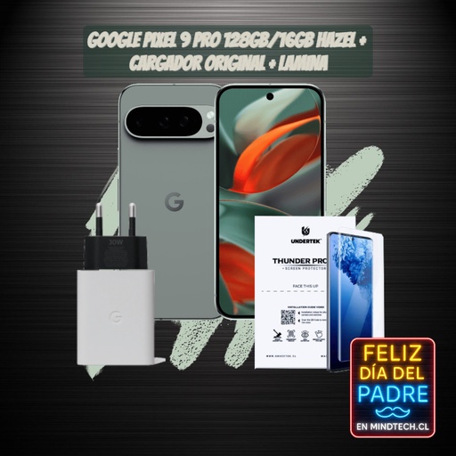 Pack Google Pixel 9 Pro  - 128 GB / 16 RAM / Hazel + Cargador Original + Lamina HD
