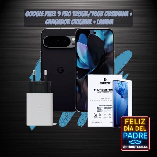 Pack Google Pixel 9 Pro - 128 GB / 16 RAM / Obsidiana + Cargador Original + Lamina HD