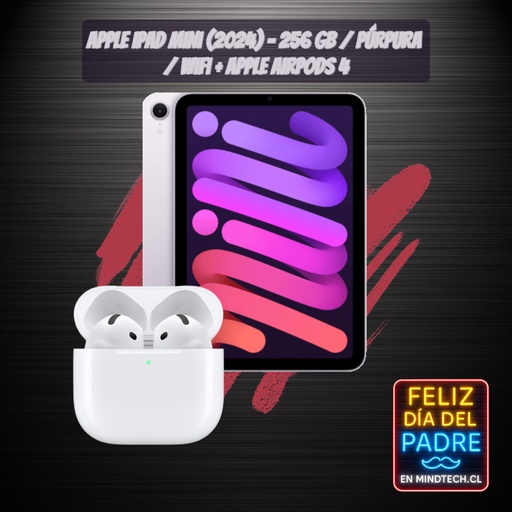 Pack Apple Ipad Mini (2024) - 256 GB / Púrpura / WiFi + Apple Airpods 4
