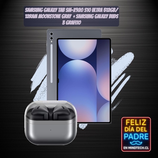 Pack Samsung Galaxy Tab S10 Ultra 512gb/12ram Moonstone Gray + Samsung Galaxy Buds3 Grafito