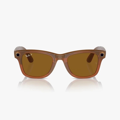 Ray-Ban | Meta Wayfarer - Caramelo Brillante Transparente / Marrón / Estandar