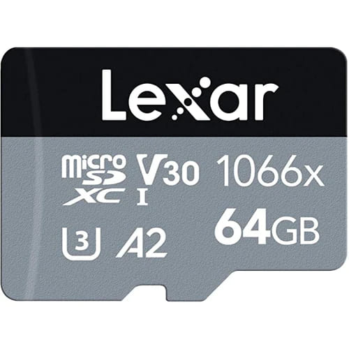 Tarjeta de memoria Lexar 64GB 1066x micro SDXC UHS-I V30 A2